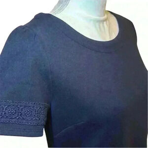 Talbots Short Sleeve Navy Dress. Calf Length. 100% Cotton. Women’s Size Small